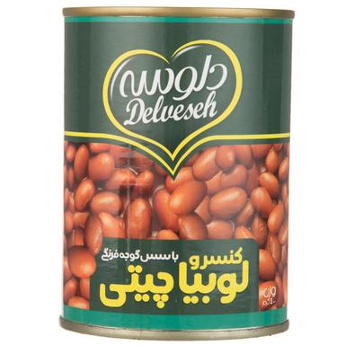 product-کنسرو خوراک لوبیا چیتی آسان بازشو دلوسه 400 گرم