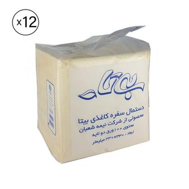 product-دستمال سفره 2 لایه بی تا 12 بسته 100 عددی